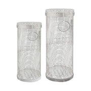 Outdoor Stainless Steel Barbecue Cage BBQ Round Mesh Tube 20cm With Hook