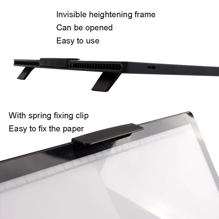A4-D28B Rechargeable Copy Desk Drawing Board, Specification: With Charging Line+US Plug Adapter