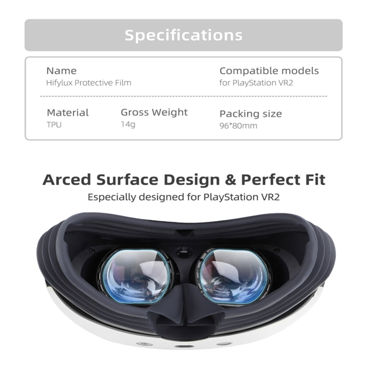 For PlayStation VR2 Hifylux PS-FF29 Lens Protective Film Set HD Scratch-Proof TPU Soft Film(As Show)