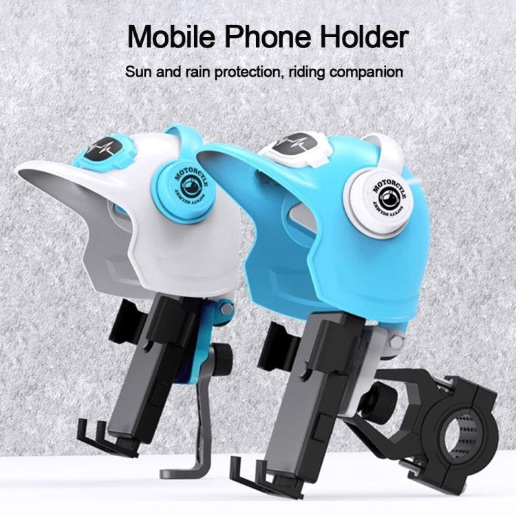 Small Helmet Sunscreen Phone Stand Bracket Motorcycle Mobile Phone Holder,Spec: Rearview Mirror White