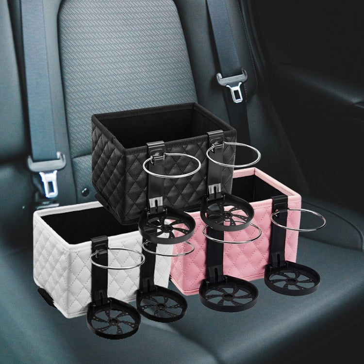 Car Armrest Box Folding Storage Box Multifunctional Water Cup Holder(Leather Black) - Stowing Tidying by PMC TechLife | Online Shopping South Africa | PMC TechLife | Buy Now Pay Later Mobicred