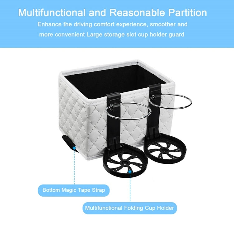 Car Armrest Box Folding Storage Box Multifunctional Water Cup Holder(Leather Beige) - Stowing Tidying by PMC TechLife | Online Shopping South Africa | PMC TechLife | Buy Now Pay Later Mobicred