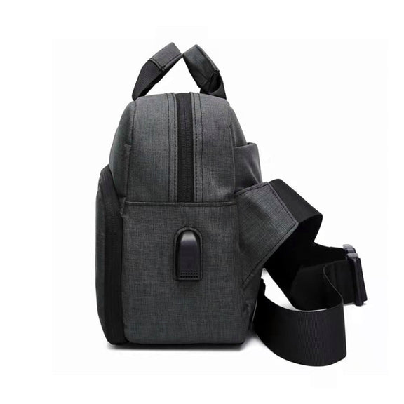 SLR Camera Bag Men Crossbody  Photography Bag Water-resistant Carrying Case with USB Charging Port, Size: Small
