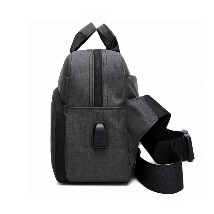 SLR Camera Bag Men Crossbody  Photography Bag Water-resistant Carrying Case with USB Charging Port, Size: Small