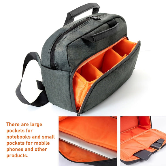SLR Camera Bag Men Crossbody  Photography Bag Water-resistant Carrying Case with USB Charging Port, Size: Large