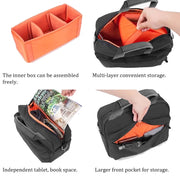 SLR Camera Bag Men Crossbody  Photography Bag Water-resistant Carrying Case with USB Charging Port, Size: Small