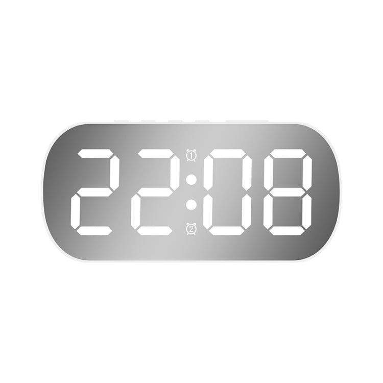 6637 LED Digital Display Temperature Electronic Clock Desktop Mirror Alarm Clock(White White Light) - Alarm Clocks by PMc TechLife | Online Shopping South Africa | PMc TechLife | Buy Now Pay Later Mobicred