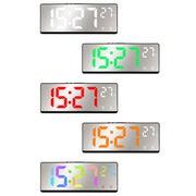 6631 LED Digital Display Multifunctional Electronic Clock Desktop Temperature Mirror Alarm Clock(Red Light)