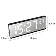 6631 LED Digital Display Multifunctional Electronic Clock Desktop Temperature Mirror Alarm Clock(Color Light)