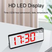 6631 LED Digital Display Multifunctional Electronic Clock Desktop Temperature Mirror Alarm Clock(Red Light)