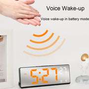 6631 LED Digital Display Multifunctional Electronic Clock Desktop Temperature Mirror Alarm Clock(Orange Light)