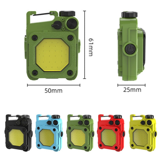 Mini Keychain COB Flashlight USB Rechargeable Magnetic Work Light For Outdoor Camping(Red)