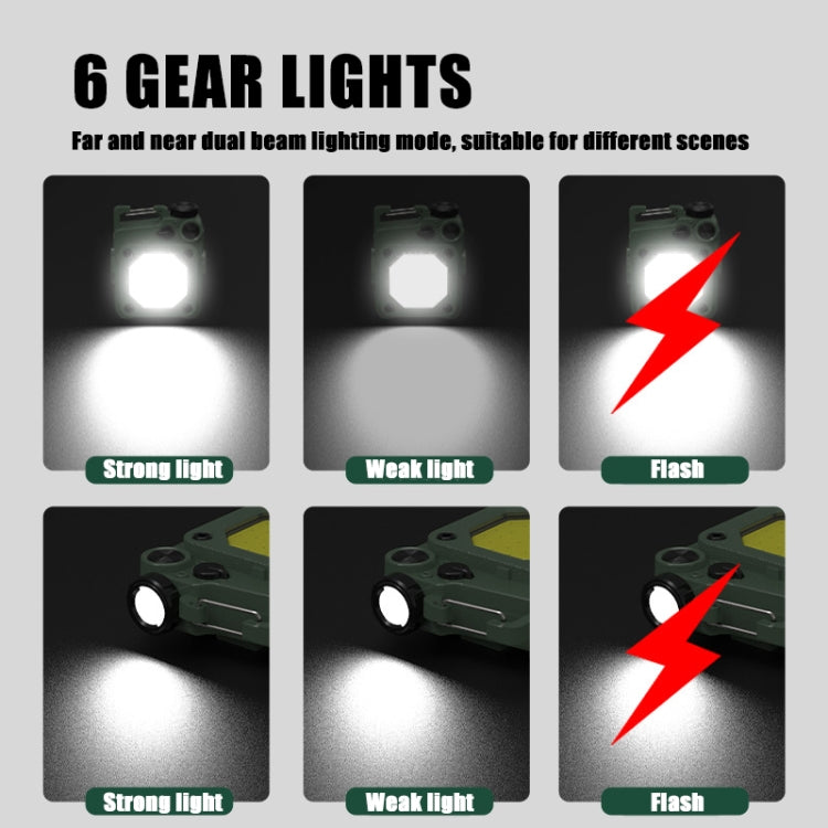 Mini Keychain COB Flashlight USB Rechargeable Magnetic Work Light For Outdoor Camping(Red)