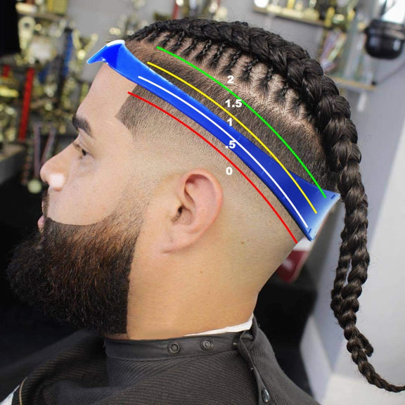 GO042 Adjustable Haircut Trimmer Ruler Neck Hair Trimmer Strap Shaving Styling Template(Blue)