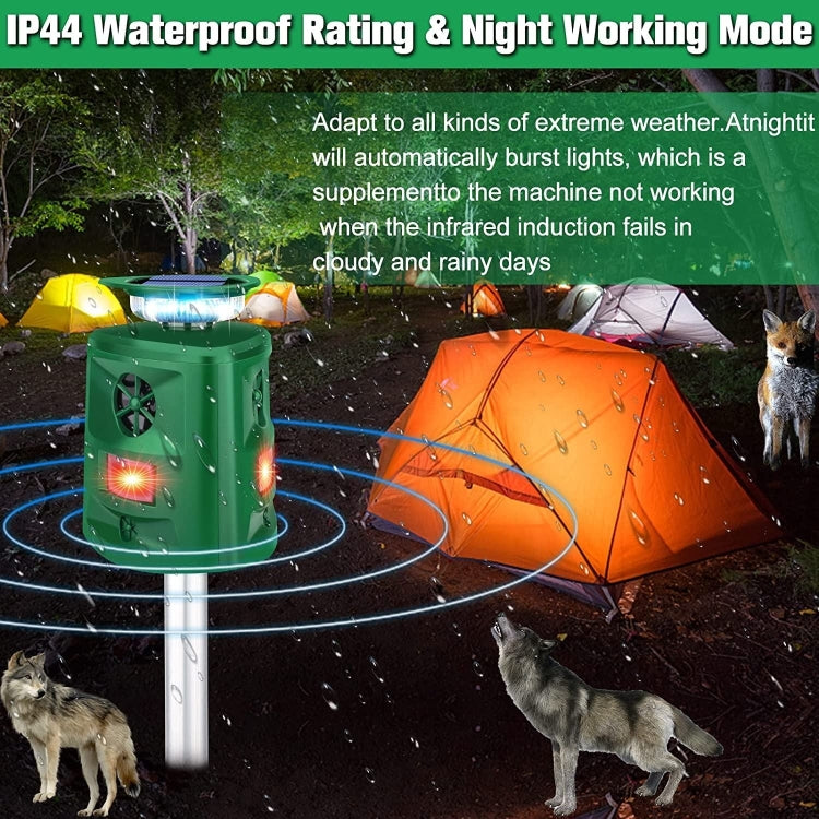 SK698 Solar Powered Animal Repeller 360 Degree Strobe Light Bird Repeller Ultrasonic Rat Repeller(Green) - Outdoor Insect Repellent by PMC TechLife | Online Shopping South Africa | PMC TechLife | Buy Now Pay Later Mobicred