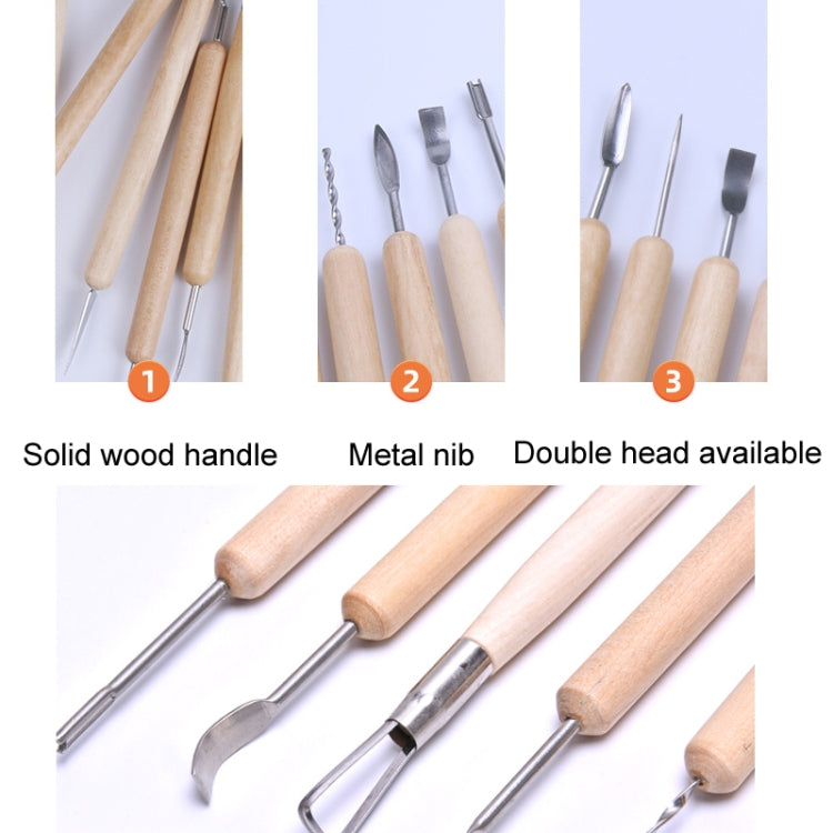 11pcs/set 11pcs/set Soft Clay DIY Wooden Knife Tools - Art Supplies by PMC TechLife | Online Shopping South Africa | PMC TechLife