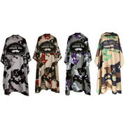 Scissor Beard Print Barber Post Barber Haircut Cape Wrap(Black)