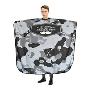 Scissor Beard Print Barber Post Barber Haircut Cape Wrap(Black)