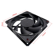 MF14025 4pin High Air Volume Low Noise High Wind Pressure FDB Magnetic Suspension Chassis Fan 2000rpm (Black)