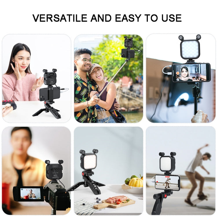 KIT-11LM Tripod Fill Light With Microphone Vlogging Kit For Live Phone Recording(Black) - Stand by PMC TechLife | Online Shopping South Africa | PMC TechLife | Buy Now Pay Later Mobicred
