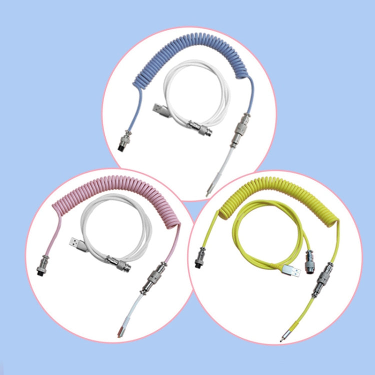 Ajazz AL60 USB To Type-C/USB-C Keyboard Extension Line Single Hole Connector, Cable Length: 2.3m(Peach Pink)