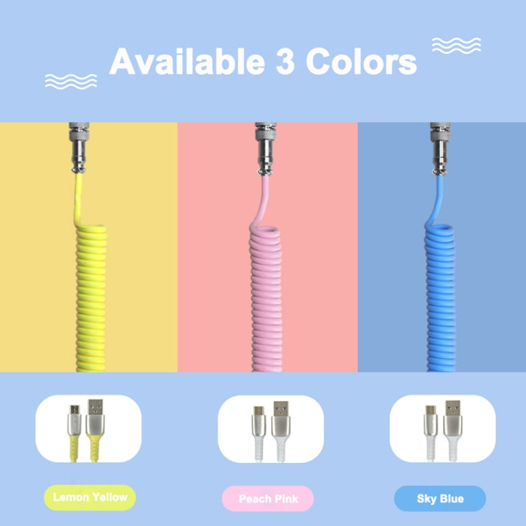 Ajazz AL60 USB To Type-C/USB-C Keyboard Extension Line Single Hole Connector, Cable Length: 2.3m(Sky Blue) - free shipping - PMC Jewellery - Order now!