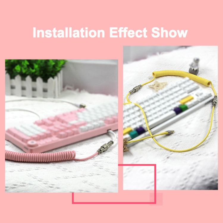 Ajazz AL60 USB To Type-C/USB-C Keyboard Extension Line Single Hole Connector, Cable Length: 2.3m(Sky Blue)