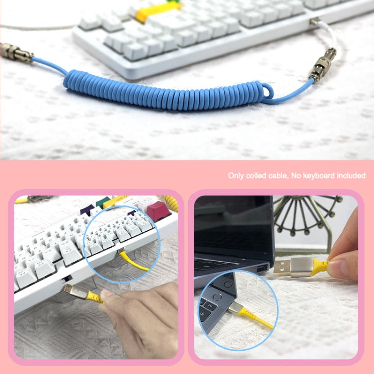 Ajazz AL60 USB To Type-C/USB-C Keyboard Extension Line Single Hole Connector, Cable Length: 2.3m(Sky Blue)