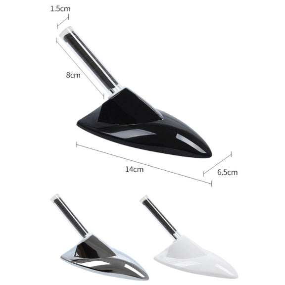 Car Solar Shark Fin With Antenna LED Warning Light, Specification: Black