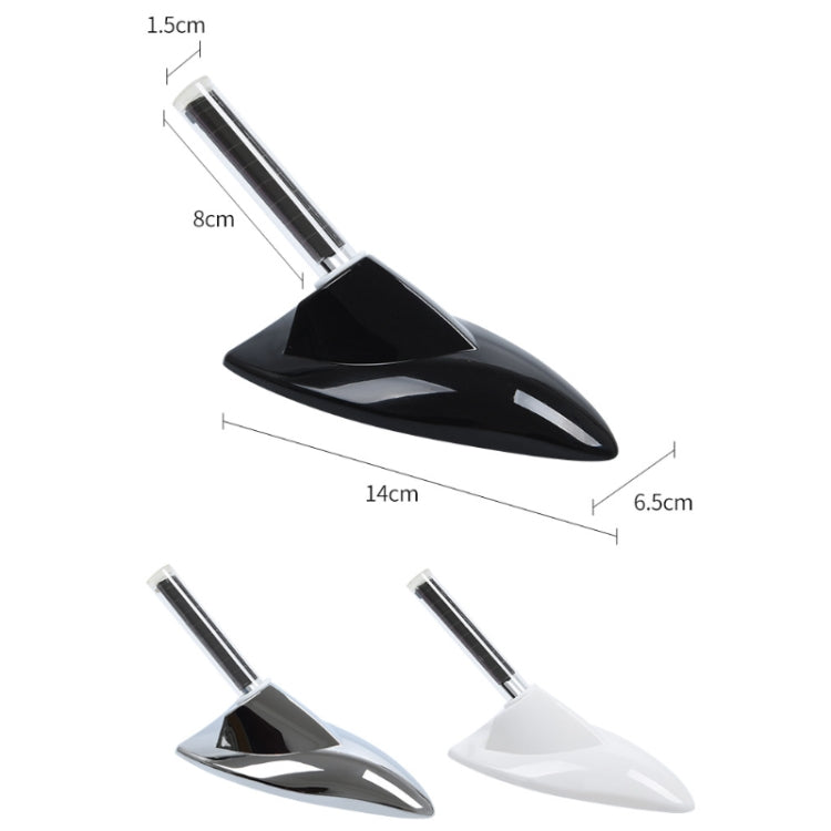 Car Solar Shark Fin With Antenna LED Warning Light, Specification: Black