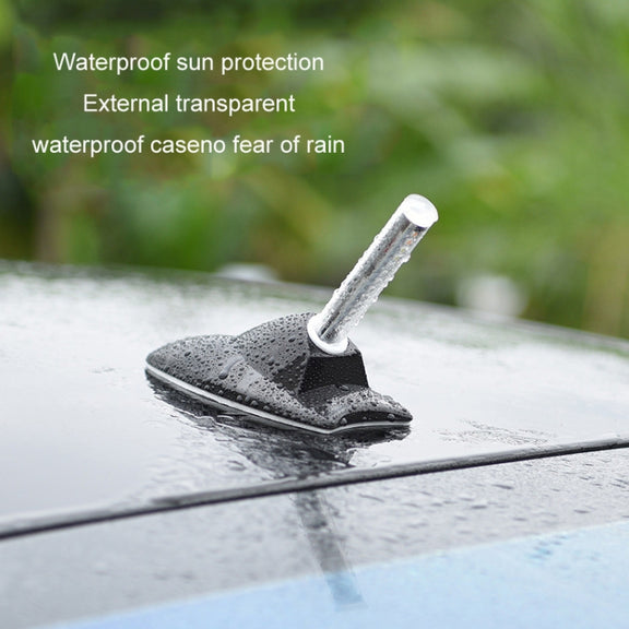 Car Solar Shark Fin With Antenna LED Warning Light, Specification: Black