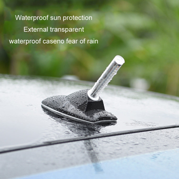 Car Solar Shark Fin With Antenna LED Warning Light, Specification: Black