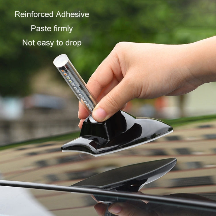 Car Solar Shark Fin With Antenna LED Warning Light, Specification: Black