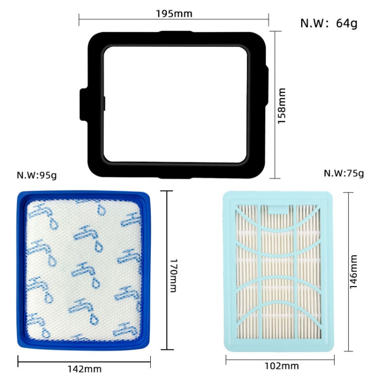 For Philips FC9732 FC9728 FC9735 Vacuum Cleaner Air Filter 1 Air Inlet +1 Air Outlet - For Philips Accessories by PMC TechLife | Online Shopping South Africa | PMC TechLife | Buy Now Pay Later Mobicred