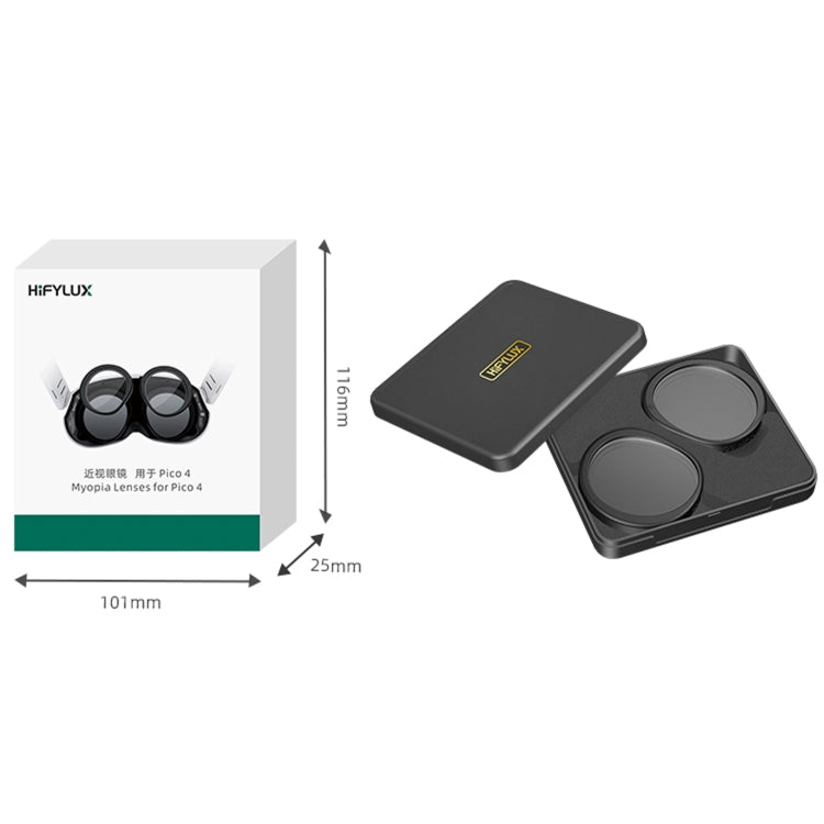 For PICO 4 Hifylux PC-QF25 1pair Magnetic Myopia Glasses Box Non-spherical Resin VR Glasses Accessories(150 Degrees)