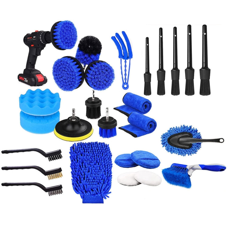 27pcs/set WRS-CS29 Car Wash Cleaning Brush Set Car Interior Crevice Cleaning Electric Drill Brush - Car washing supplies by PMC TechLife | Online Shopping South Africa | PMC TechLife | Buy Now Pay Later Mobicred