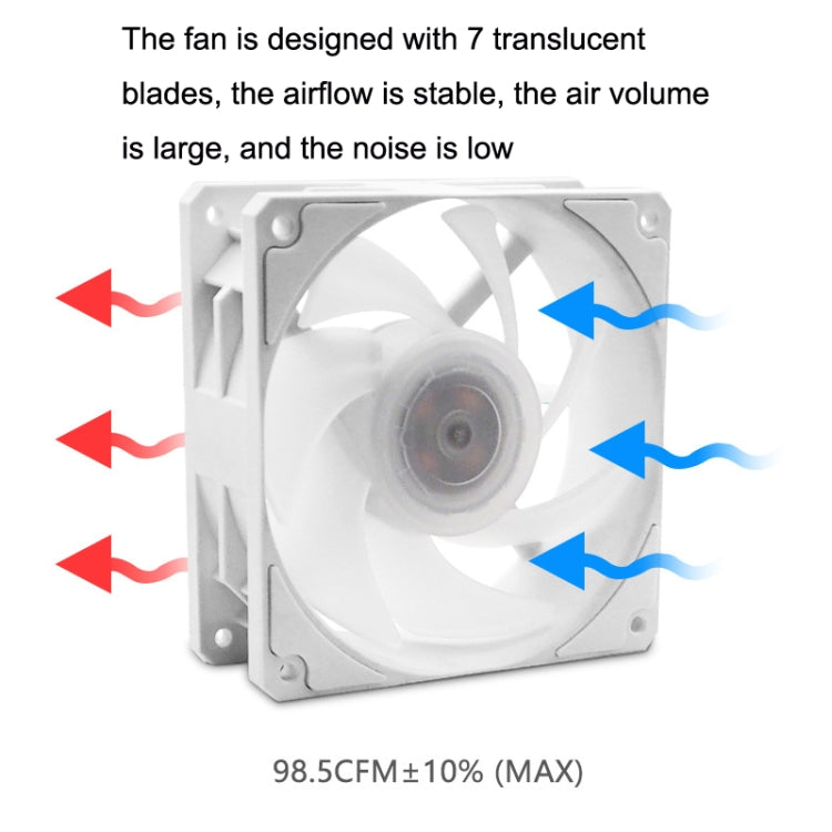 MF12025 5V ARGB 12cm Water Cold Radiator Large Air Volume Chassis Fan(Black) - Fan Cooling by PMC Jewellery | Online Shopping South Africa | PMC Jewellery | Buy Now Pay Later Mobicred