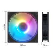 MF14025 5V ARGB 14cm Magnetic Evitation Dynamic Pressure Bearing Row Chassis Fan(Black)