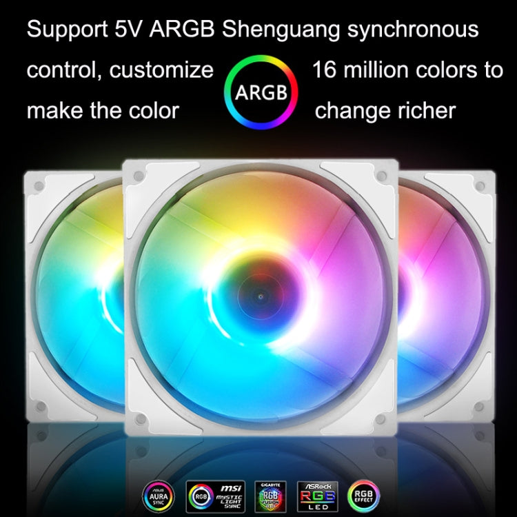 MF14025 5V ARGB 14cm Magnetic Evitation Dynamic Pressure Bearing Row Chassis Fan(White) - Fan Cooling by PMC Jewellery | Online Shopping South Africa | PMC Jewellery | Buy Now Pay Later Mobicred