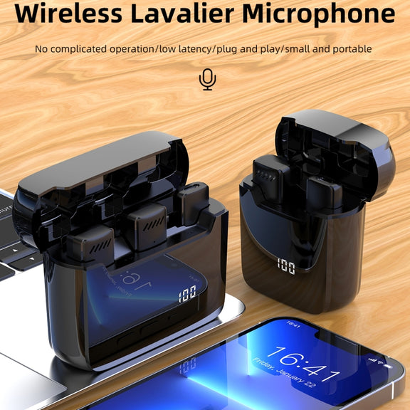 S11 Single Microphone 8 Pin Interface Wireless Lavalier Noise Canceling Microphone with Charging Case