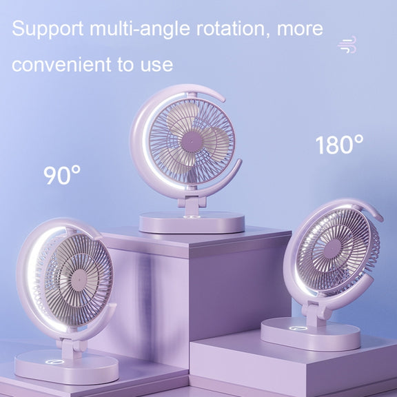 LF-002 Mini USB Rechargeable Light Desktop Fan Rotatable Night Light Silent Fan(Light Green)