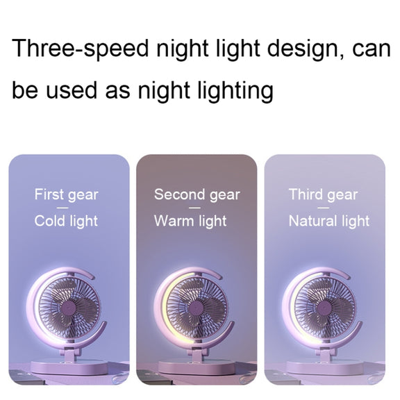 LF-002 Mini USB Rechargeable Light Desktop Fan Rotatable Night Light Silent Fan(Light Green)