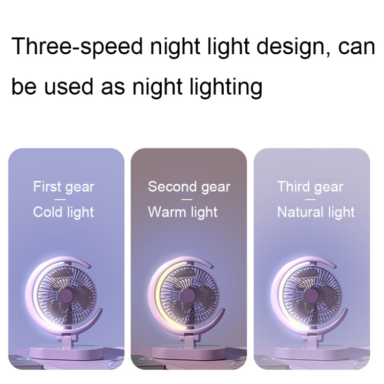LF-002 Mini USB Rechargeable Light Desktop Fan Rotatable Night Light Silent Fan(Light Green)