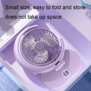 LF-002 Mini USB Rechargeable Light Desktop Fan Rotatable Night Light Silent Fan(Light Green)