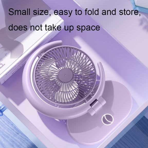 LF-002 Mini USB Rechargeable Light Desktop Fan Rotatable Night Light Silent Fan(Light Green)