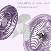 LF-002 Mini USB Rechargeable Light Desktop Fan Rotatable Night Light Silent Fan(Light Green)