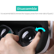 For Oculus Quest 2 Hifylux Q2-QF11 1pair Myopia Lens Frame Aspheric Resin VR Glasses Accessories(100 Degrees)