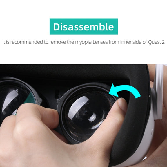 For Oculus Quest 2 Hifylux Q2-QF11 1pair Myopia Lens Frame Aspheric Resin VR Glasses Accessories(150 Degrees)