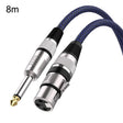 8m Blue and Black Net TRS 6.35mm Male To Caron Female Microphone XLR Balance Cable - Microphone Audio Cable & Connector by PMC TechLife | Online Shopping South Africa | PMC TechLife | Buy Now Pay Later Mobicred