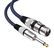8m Blue and Black Net TRS 6.35mm Male To Caron Female Microphone XLR Balance Cable